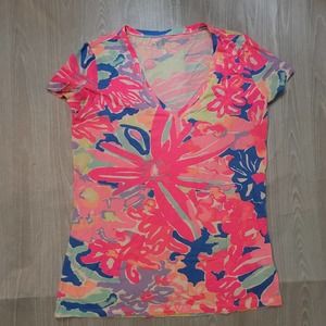 Lily Pulitzer	Michele Playa Hermosa Bright Floral Top -Size: S